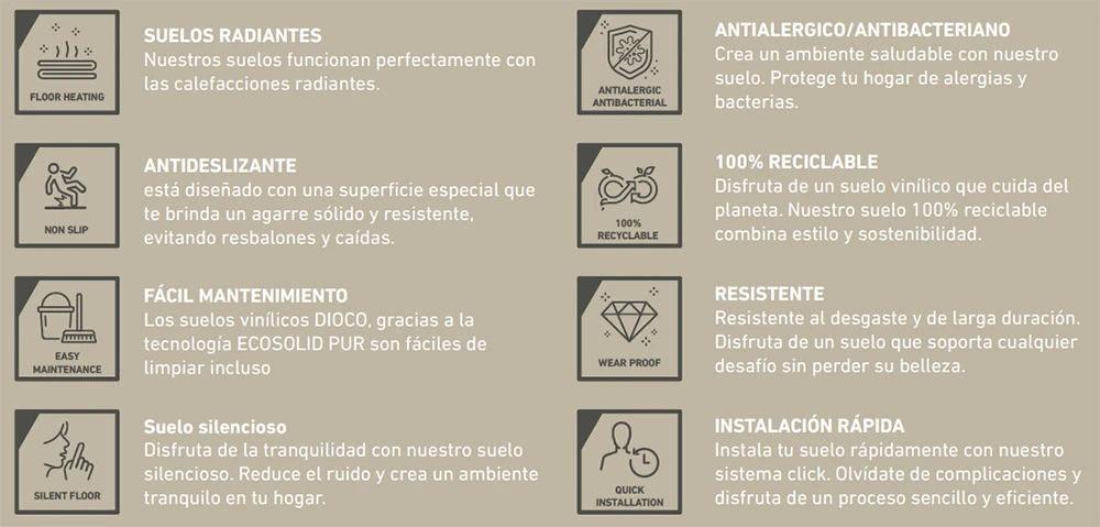 Características del pavimento vinílico SCP PRO Características del pavimento vinílico SCPPRO